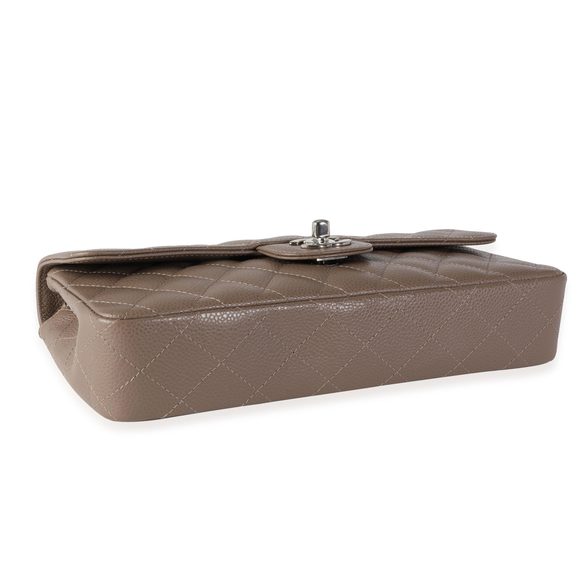 Chanel Taupe Caviar Quilted East West Single Flap Bag - Picture 6 of 8